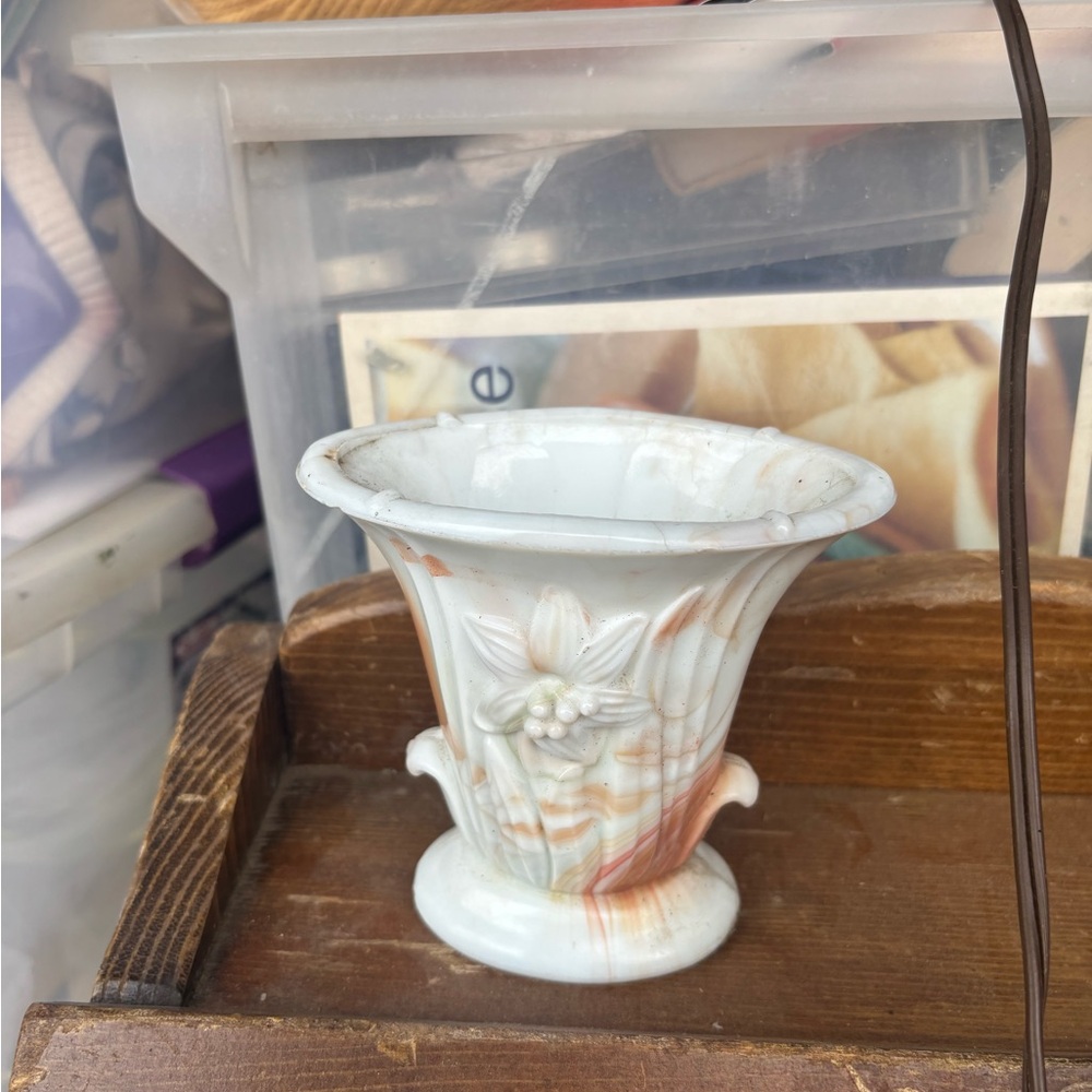 Elegant Marble Vase with Floral Design